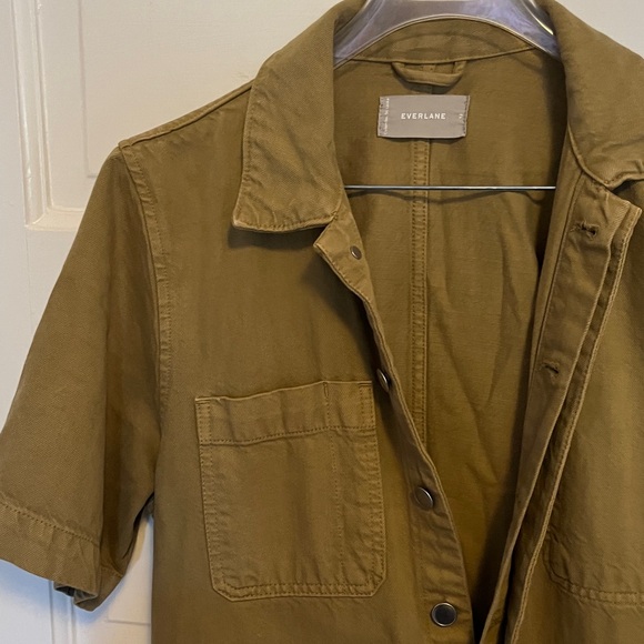 Everlane Supersoft Jean Coverall Size 12 Fennel / Khaki / Tan - Picture 3 of 5